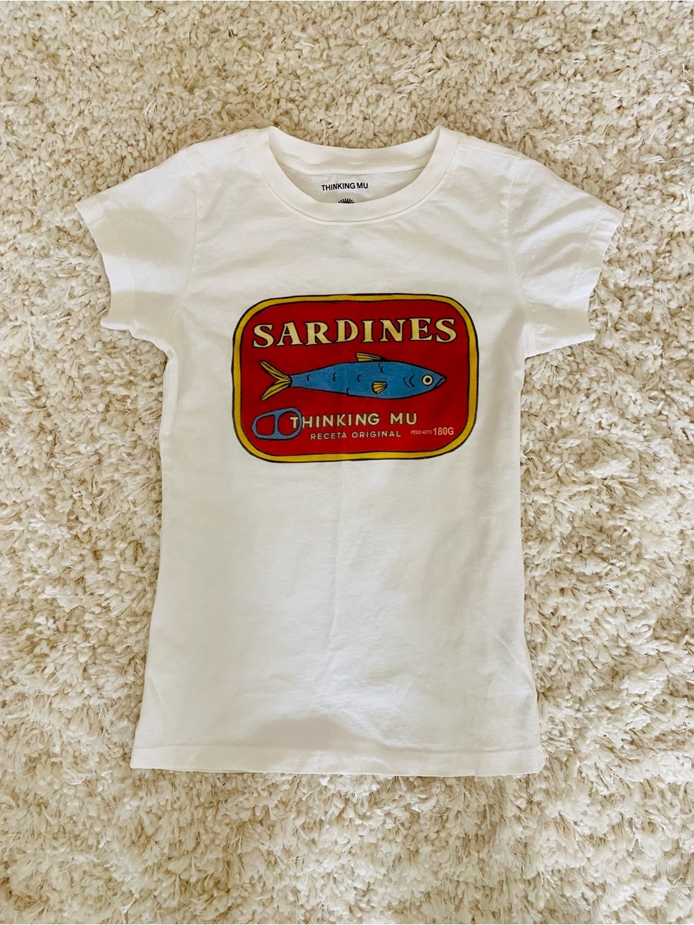 Thinking Mu White 'Sardines' Graphic Tee